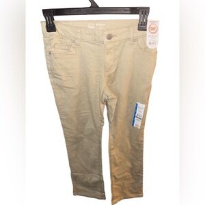 Girls bootcut beige school pants NWT